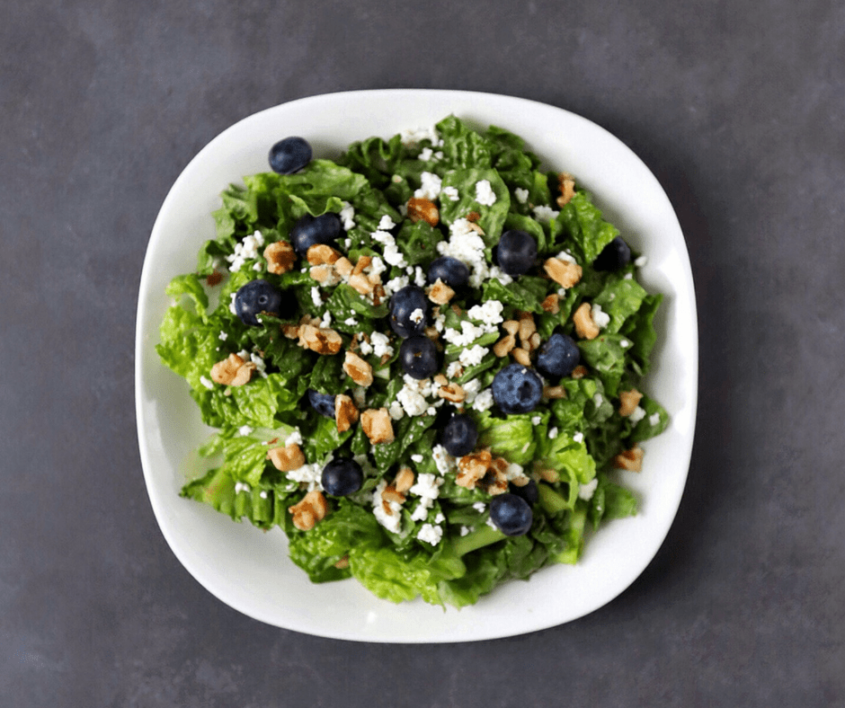 Low FODMAP Fruit and Walnut Salad on plate