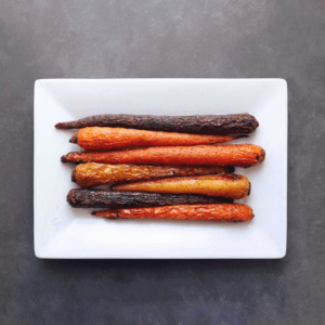 Low FODMAP Seasoned Carrots on plate