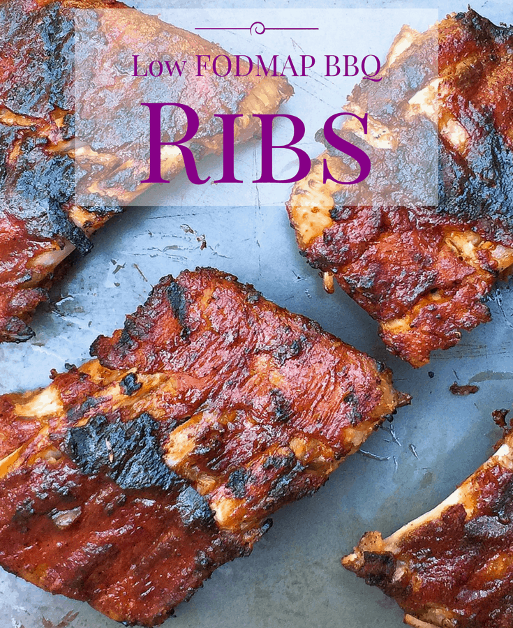 Low FODMAP BBQ ribs on baking sheet