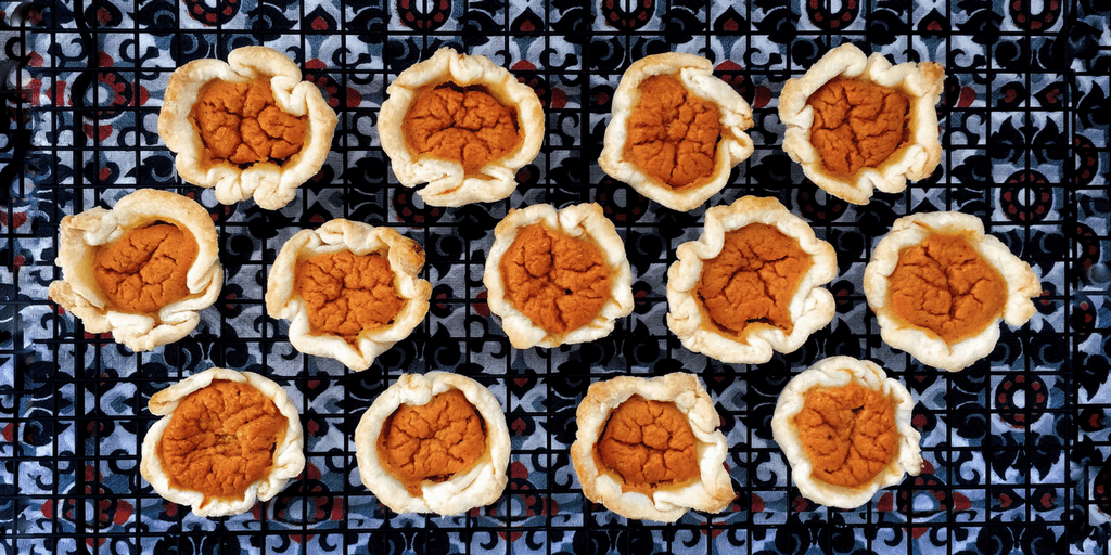 FODMAP friendly pumpkin tarts on wire rack