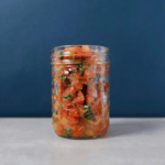 Low FODMAP Salsa in glass jar
