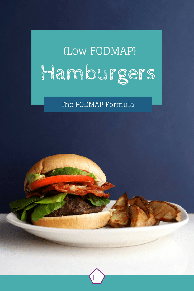 Low FODMAP Hamburgers with low FODMAP potato wedges