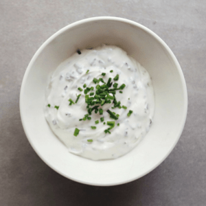 Low FODMAP Chip Dip in small bowl