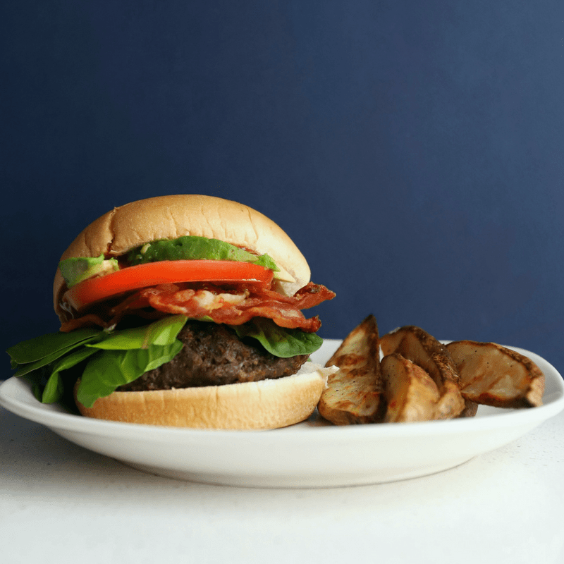 Low FODMAP Hamburgers with low FODMAP potato wedges