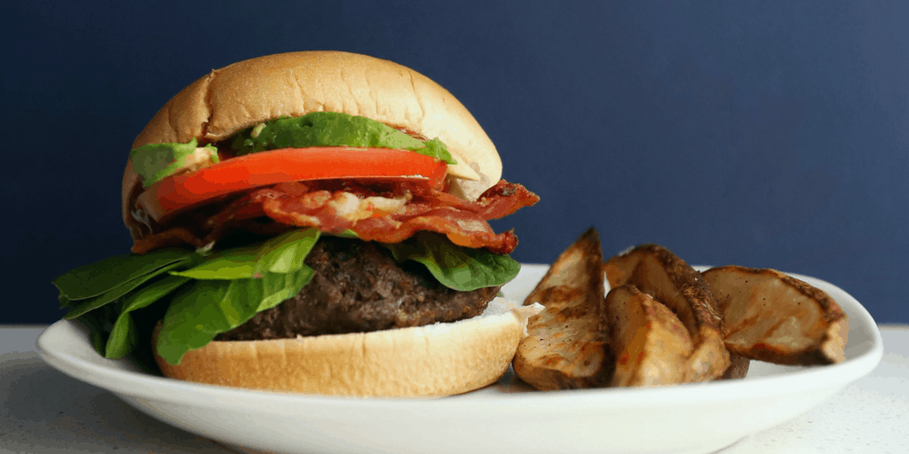 Low FODMAP Hamburgers with low FODMAP potato wedges