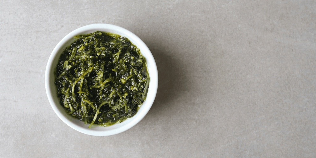 Low FODMAP Pesto in small bowl