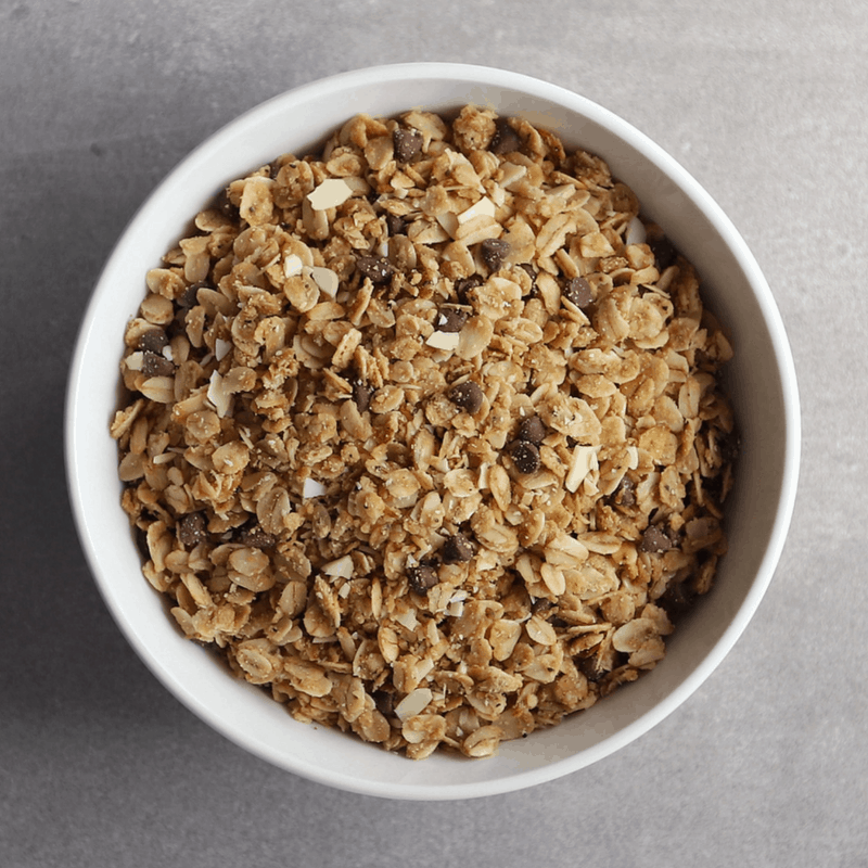 Low FODMAP Stovetop Granola in bowl