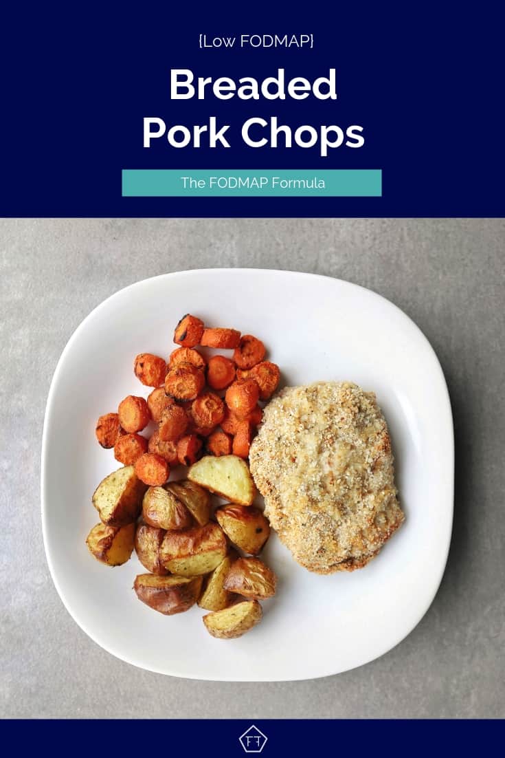 Low FODMAP Breaded Pork Chops with vegetables - Pinterest 3