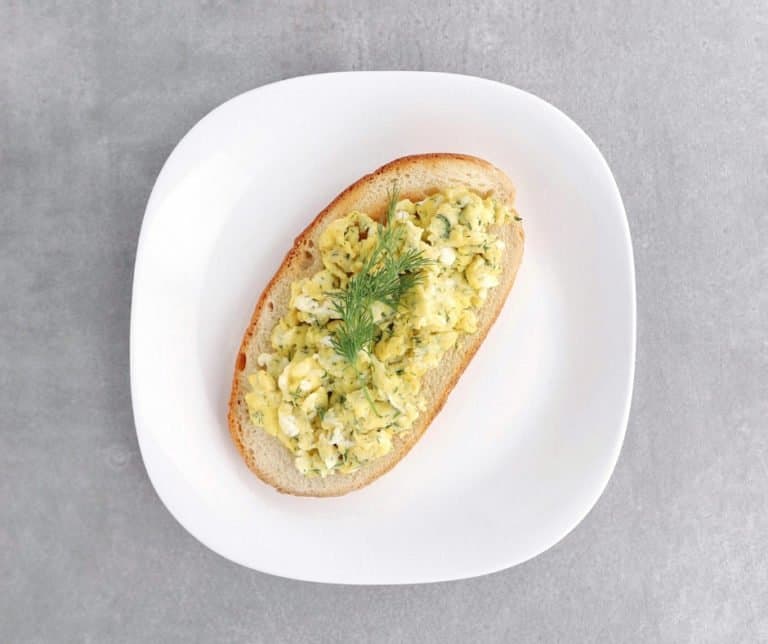 Low FODMAP Scrambled Eggs with Dill and Feta The FODMAP Formula