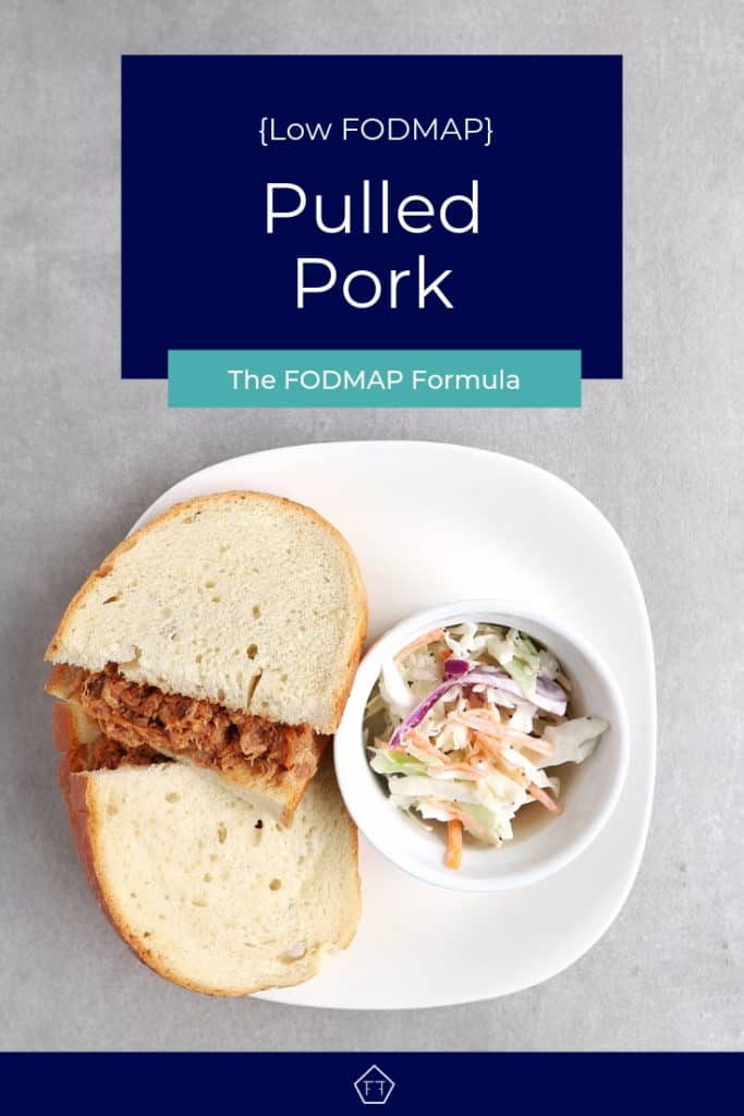 Low FODMAP Pulled Pork Sandwich on Plate - Pinterest 2