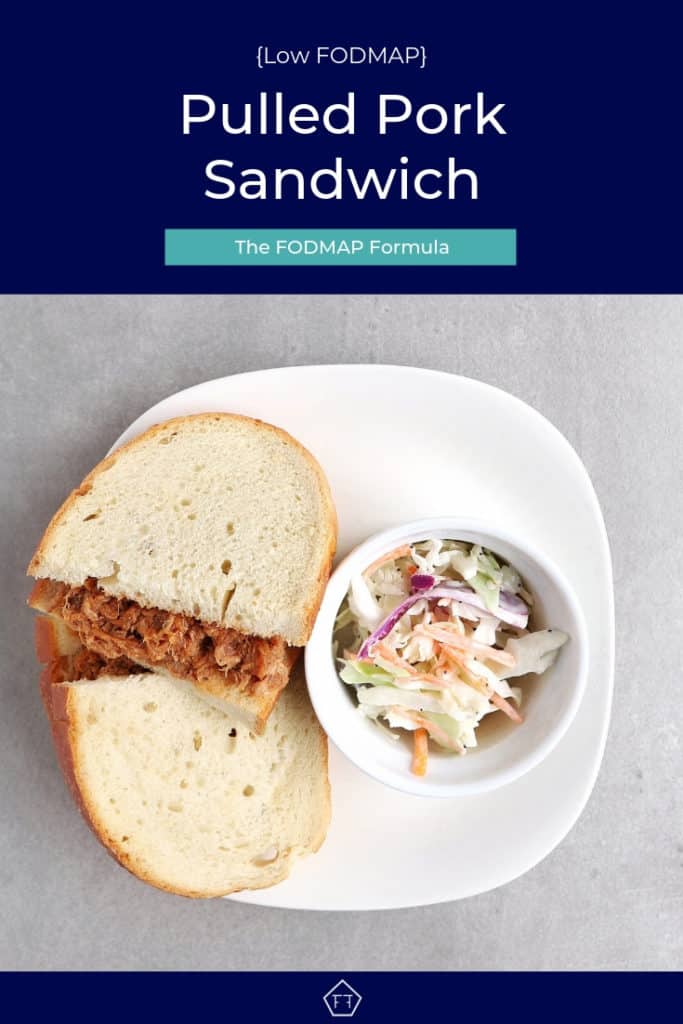 Low FODMAP Pulled Pork Sandwich on Plate - Pinterest 4