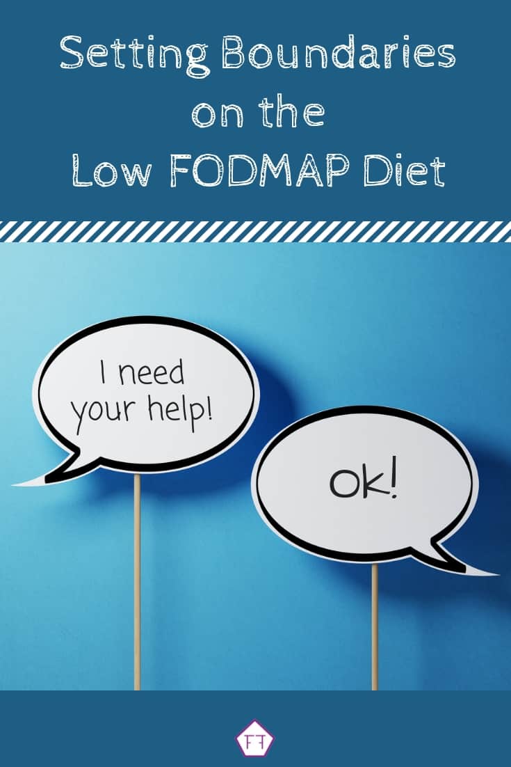 How to Set Boundaries for Success on the Low FODMAP Diet with speech bubbles