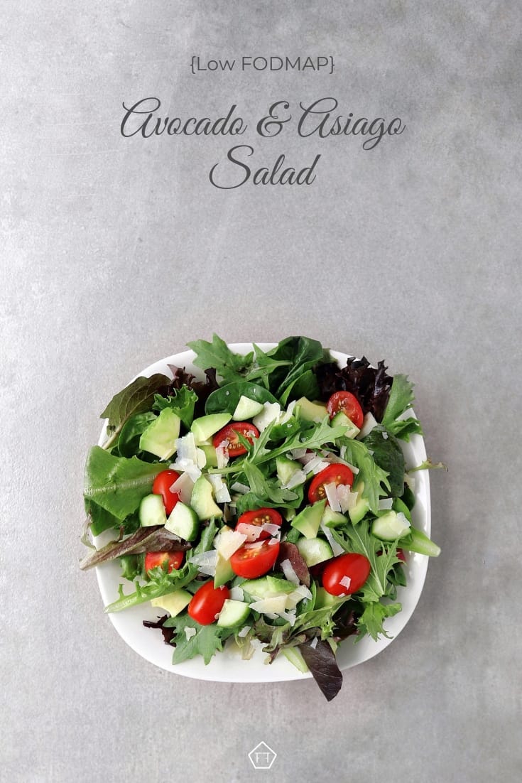 Low FODMAP Avocado and Asiago Salad - Pinterest 1