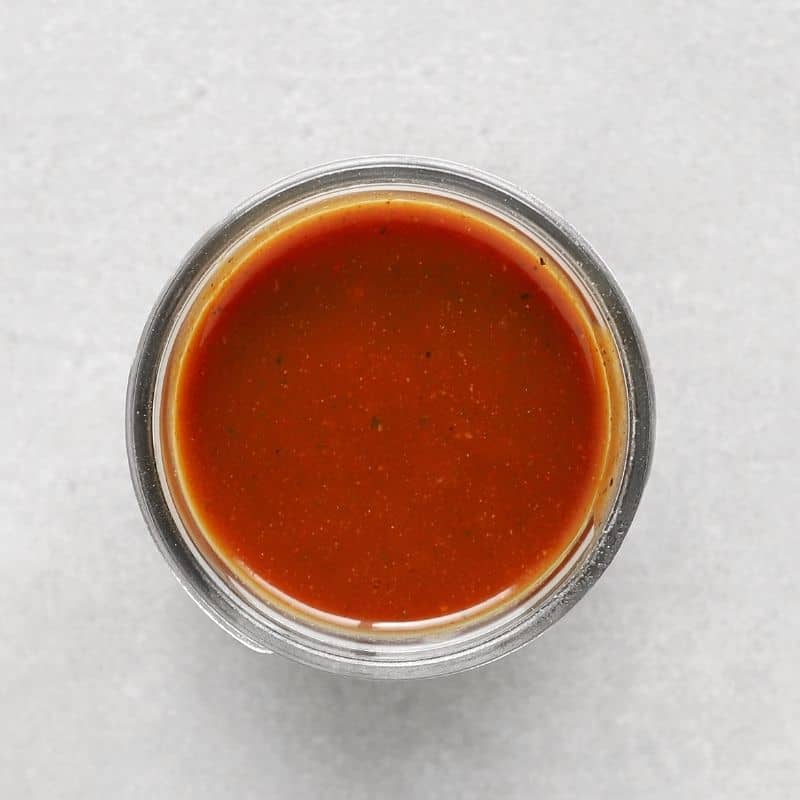 Low FODMAP BBQ sauce in small mason jar