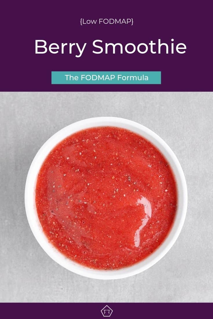 Low FODMAP Berry Smoothie in bowl - Pinterest 1