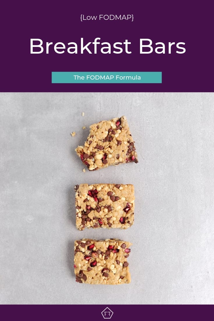 3 Low FODMAP Breakfast bars in line - Pinterest 3