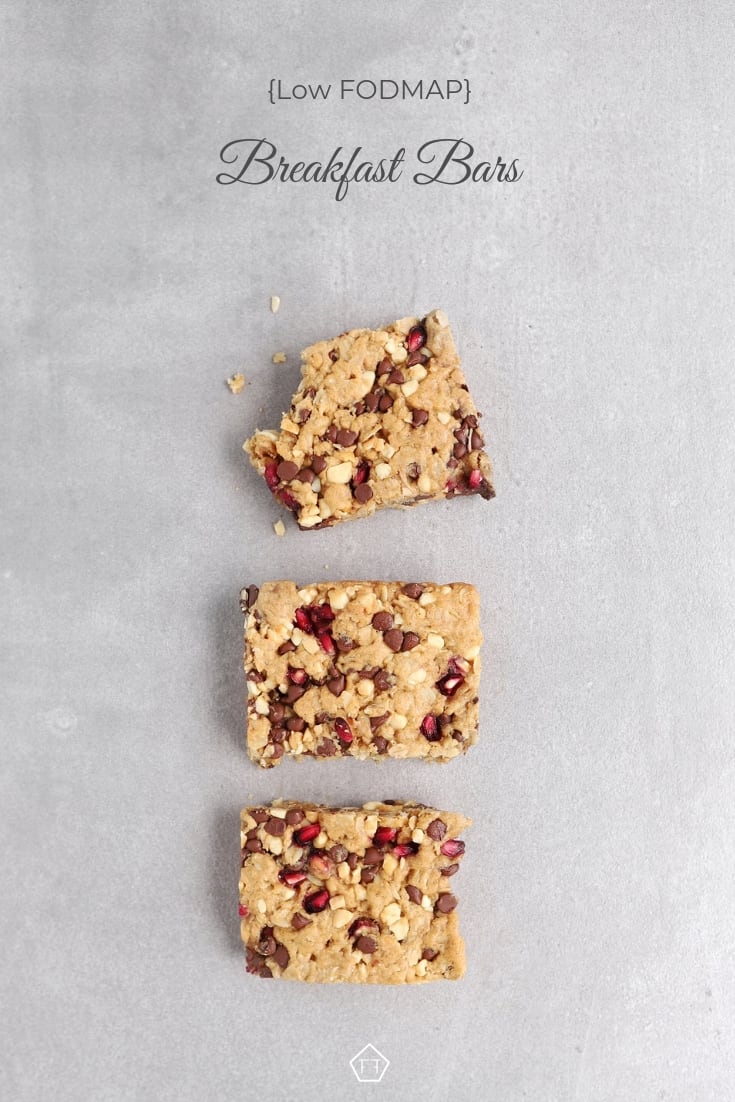 3 Low FODMAP Breakfast bars in line - Pinterest 2