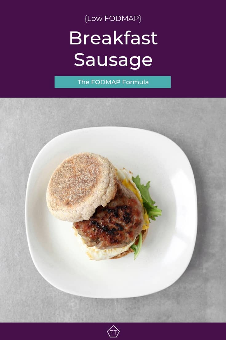 Low FODMAP Breakfast Sausage Sandwich on Plate - Pinterest 3