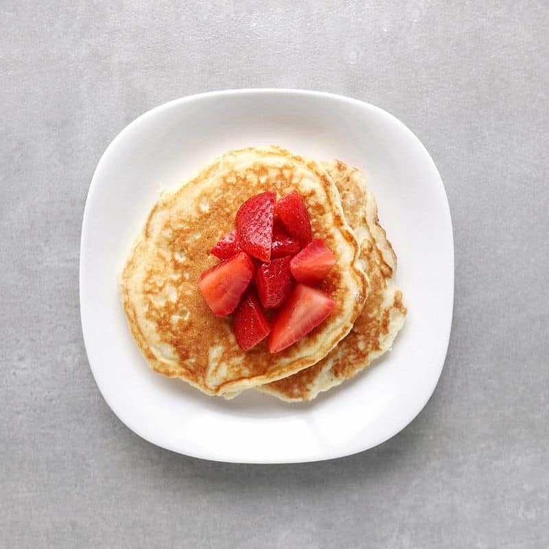 Low FODMAP buttermilk pancakes with macerated strawberries - Feature Image