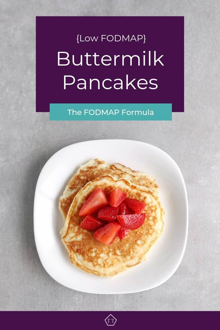 Low FODMAP buttermilk pancakes with macerated strawberries - Pinterest 1