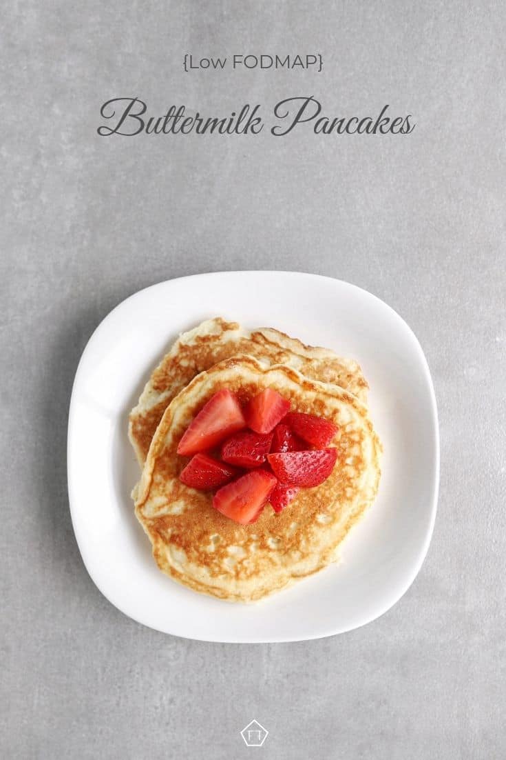 Low FODMAP buttermilk pancakes with macerated strawberries - Pinterest 2