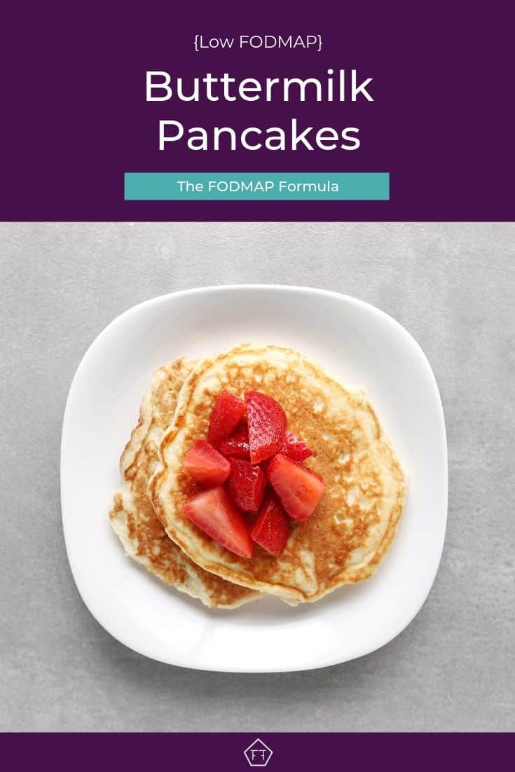 Low FODMAP buttermilk pancakes with macerated strawberries - Pinterest 4