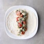 Low FODMAP Chicken Caesar Wrap on plate - 800 x 800