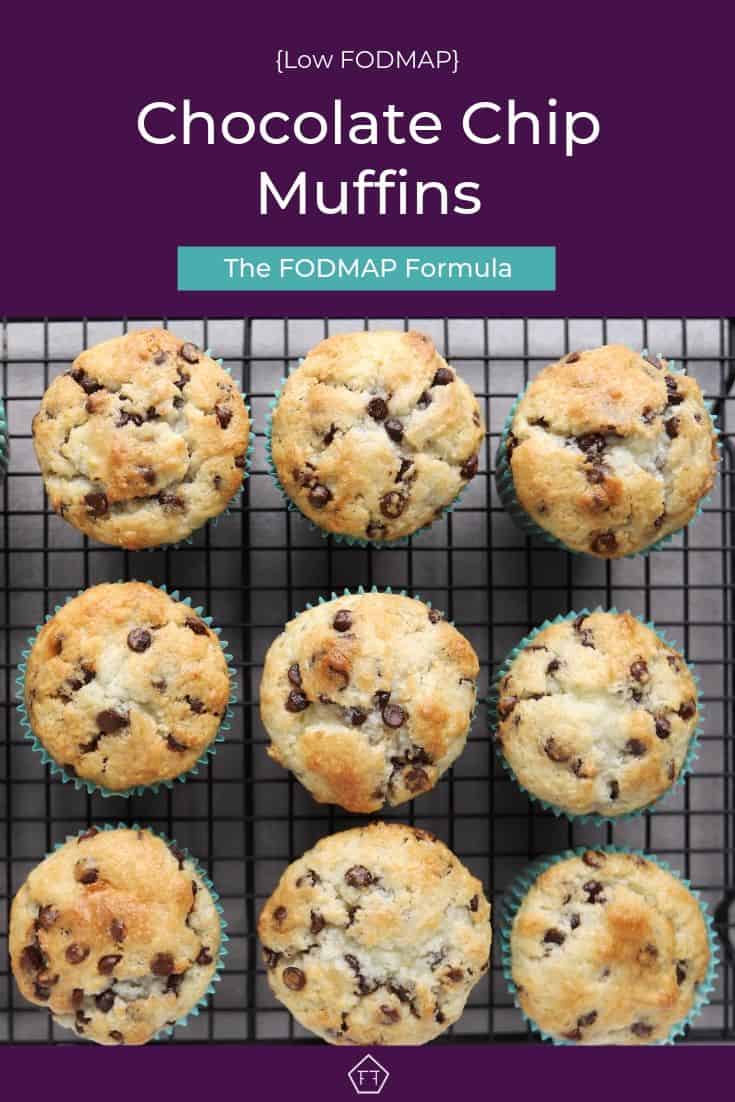 Low FODMAP Chocolate Chip Muffins on Plate - Pinterest 3