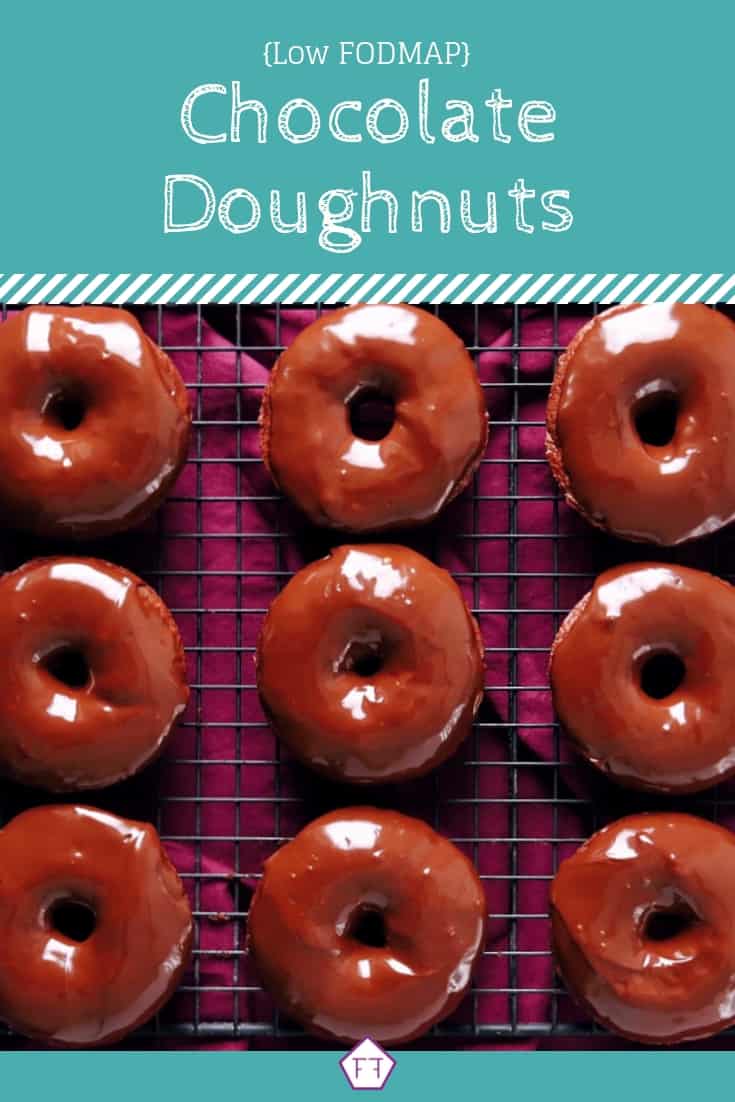 Low FODMAP Chocolate Doughnuts on Wire Rack