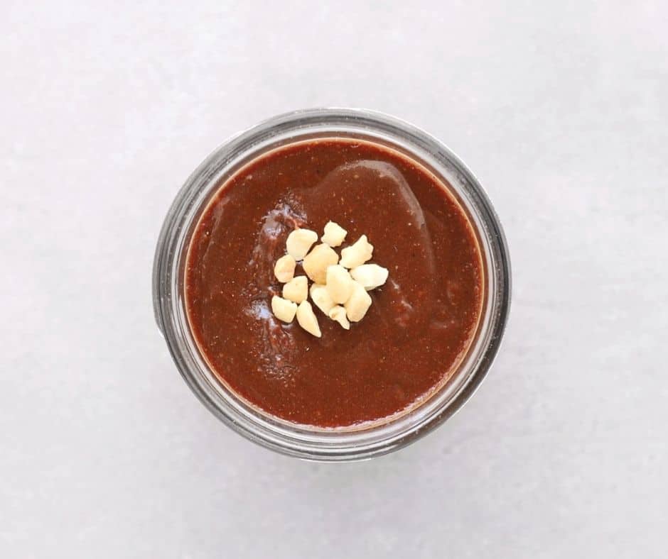 Low FODMAP hazelnut spread in glass jar