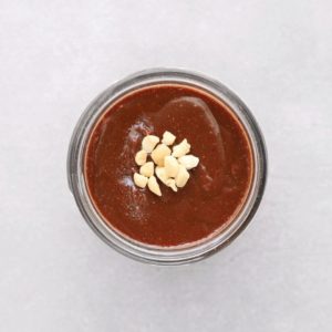 Low FODMAP hazelnut spread in glass jar