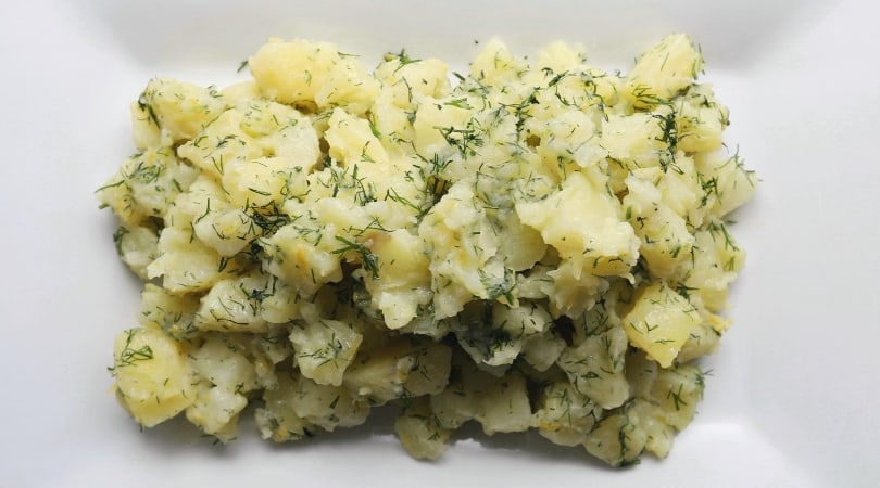 Low FODMAP Dill and Lemon Potatoes on plate