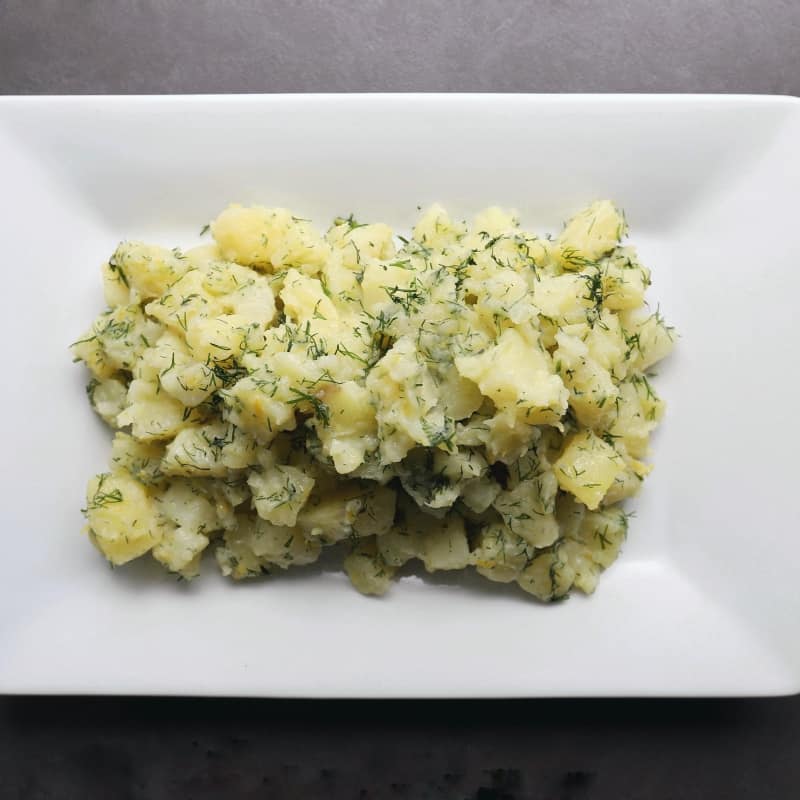 Low FODMAP Dill and Lemon Potatoes on plate