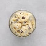 Low FODMAP Edible cookie dough in small glass jar - Feature Image