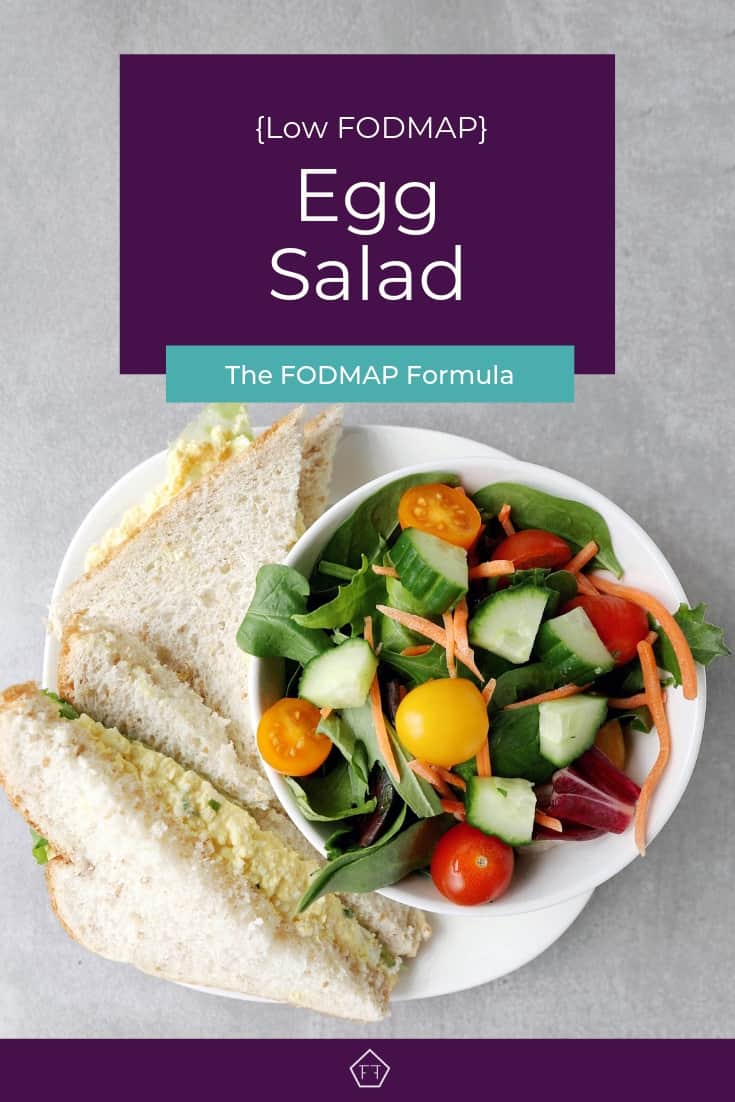Low FODMAP Egg Salad Sandwich with garden salad - Pinterest 2