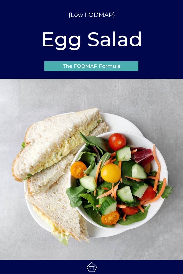 Low FODMAP Egg Salad Sandwich with garden salad - Pinterest 3