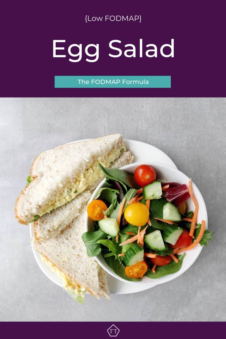 Low FODMAP Egg Salad Sandwich with garden salad - Pinterest 4