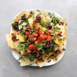 Low FODMAP Fully Loaded Nachos on Plate - 800 x 800