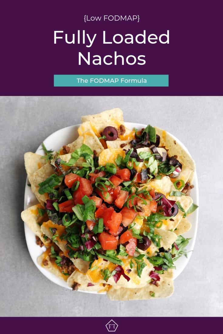 Low FODMAP Fully Loaded Nachos on Plate - Pinterest 4