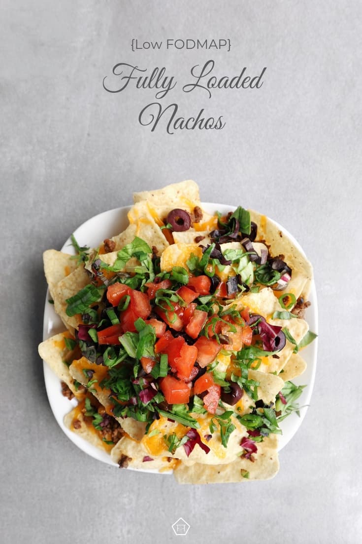 Low FODMAP Fully Loaded Nachos on Plate - Pinterest 2