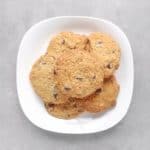 Low FODMAP hazelnut cookies on plate - 800 x 800