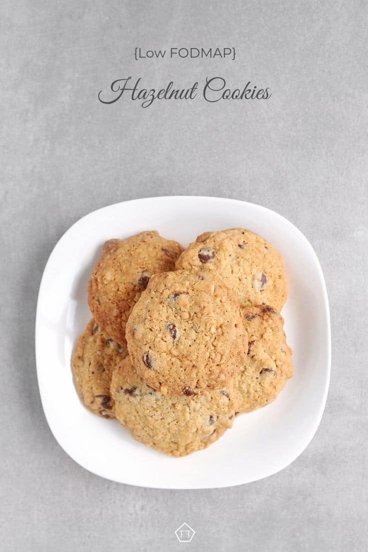 Low FODMAP hazelnut cookies on plate - Pinterest 1