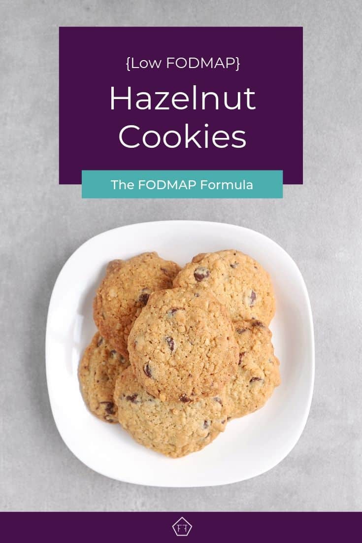 Low FODMAP hazelnut cookies on plate - Pinterest 2