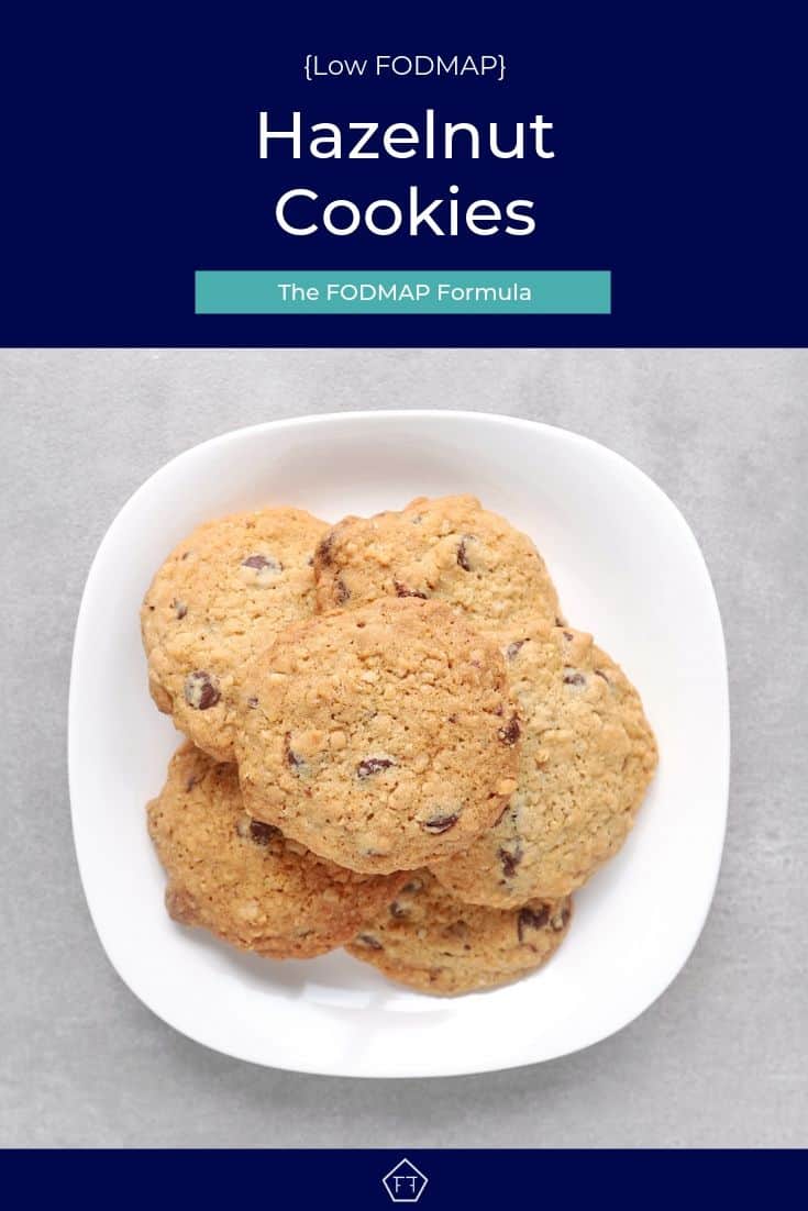 Low FODMAP hazelnut cookies on plate - Pinterest 3