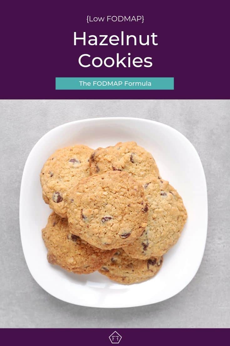 Low FODMAP hazelnut cookies on plate - Pinterest 4