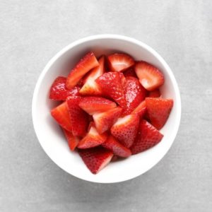 Low FODMAP Lemon Strawberries in Bowl - Feature Image