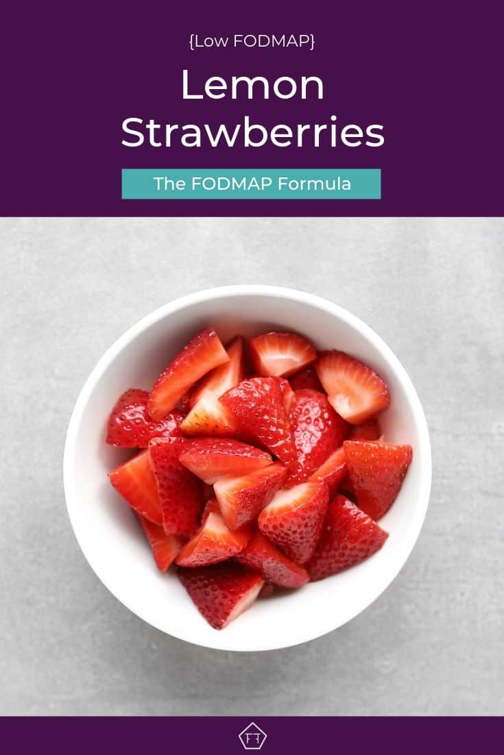 Low FODMAP Lemon Strawberries in Bowl - Pinterest 3