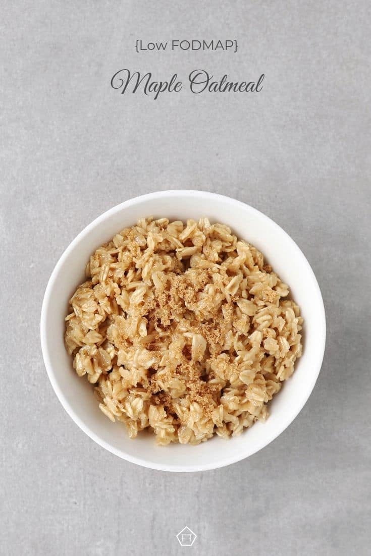 Low FODMAP maple oatmeal in bowl - Pinterest 1