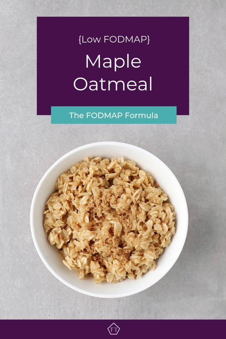 Low FODMAP maple oatmeal in bowl - Pinterest 2