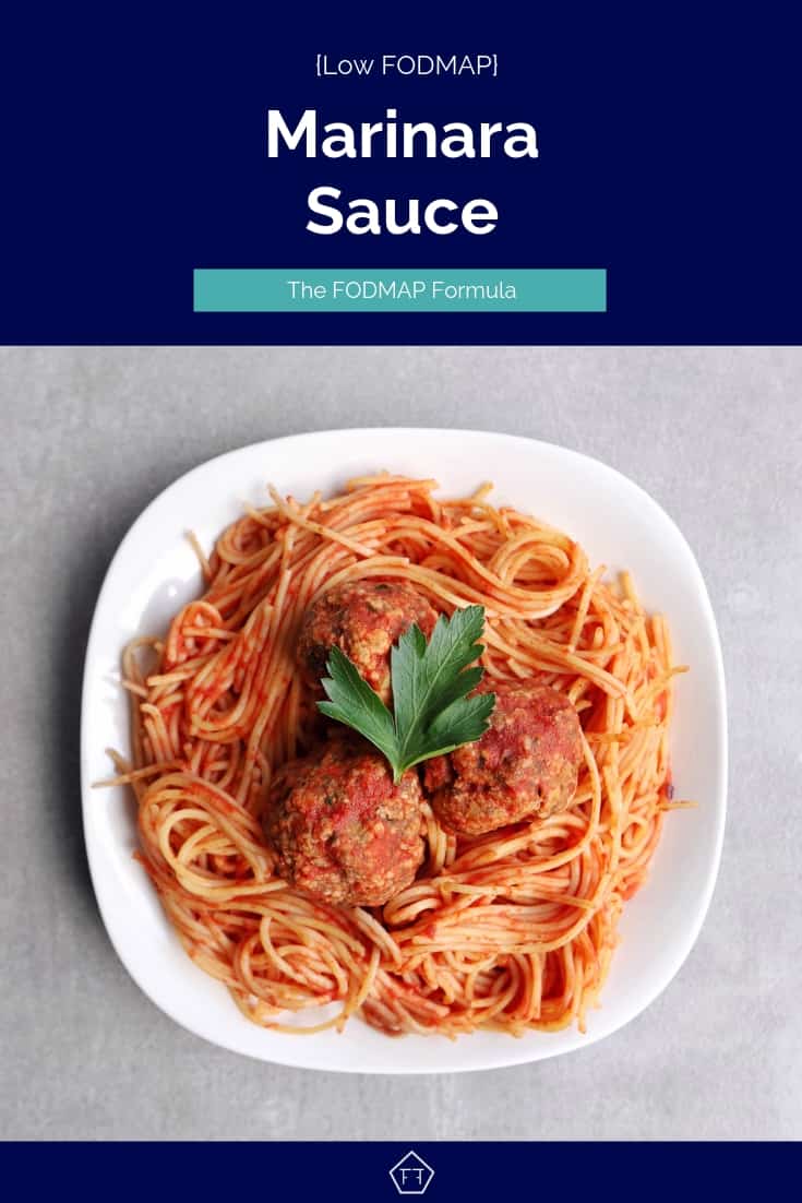 Low FODMAP marinara sauce with meatballs -